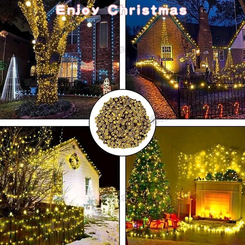 100 Solar LED light strings, Christmas lights, New Year decorative lights, outdoor decorative lights