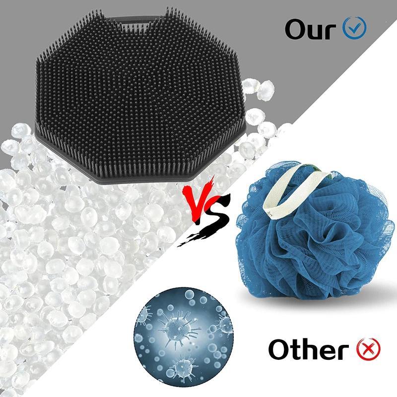 Silicone Bath Brush | Painless Bath Massage & Exfoliation Tool | Back Scrubber for Shower & Bath | Skin Care & Cleansing