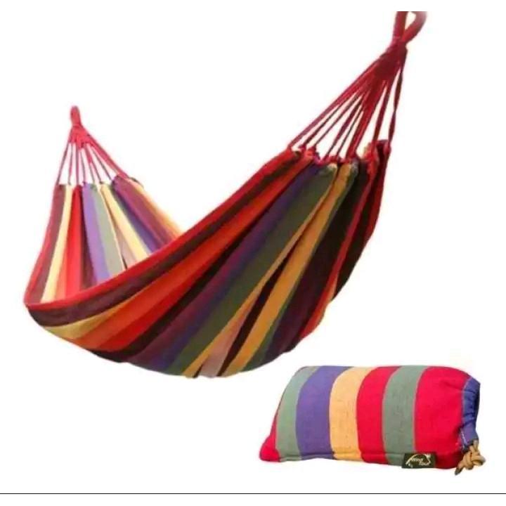 Duyan Outdoor Leisure Portable Cotton Rope Hammock Sleeping Bag Camping Hiking