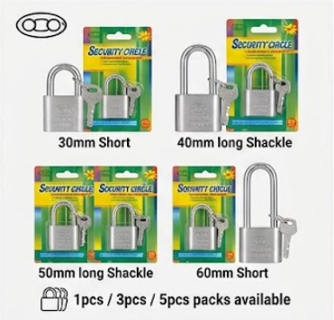Heavy Duty Anti-Theft Padlock Long & Short Shackle (30/40/50/60mm)