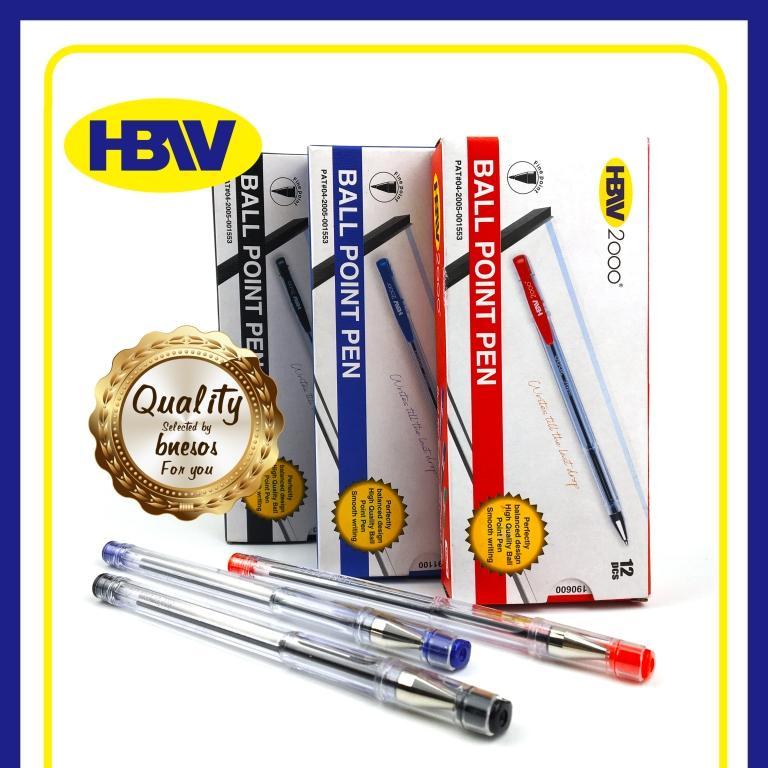 【12/50PCS】BNESOS HBW 2000 Ballpen ✨ 0.7mm Ultra-Smooth Writing | Aprubado para sa Paaralan at Opisina | Itim/Bughaw/Pula | Pangmatagalang Tinta, Matibay na Disenyo | Perpekto para sa mga Estudyante at Propesyonal