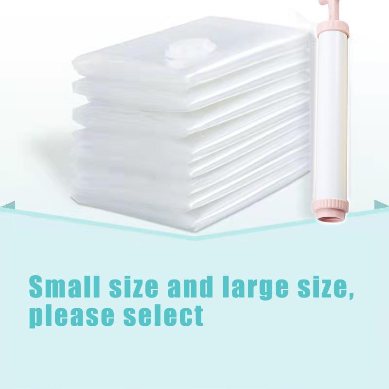 10pcs Vacuum Storage Bags Reusable Vacuum Storage Plastic Bags Compression Seal Bags Sealed Vacuum Storage Bags for Travel Storage Space Saver For Clothes, Quilts, Sweaters, Quilts, Dresses, Bedding Organiser Hand Pump