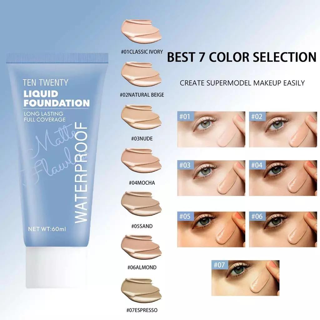 TENTWENTY Flawless Liquid Foundation | Buildable Coverage para sa Lahat ng Uri ng Balat (1pc)