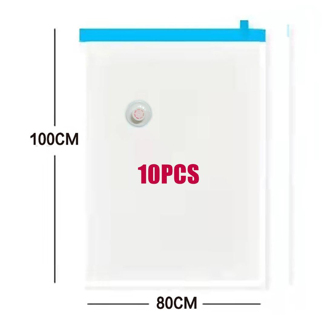 10pcs Vacuum Storage Bags Reusable Vacuum Storage Plastic Bags Compression Seal Bags Sealed Vacuum Storage Bags for Travel Storage Space Saver For Clothes, Quilts, Sweaters, Quilts, Dresses, Bedding Organiser Hand Pump