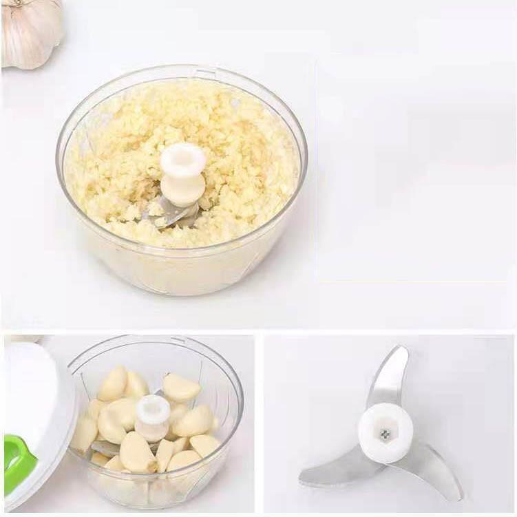 Mini Food Garlic Vegetable Grinder Chopper Mincer Crusher - Dual 420 Stainless Steel Blades