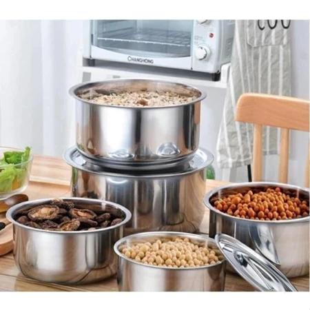 5-Piece Stainless Steel Cookware Set - Stock Pots with Lids | Induction Compatible, Even Heat Distribution | Professional Kitchen Pots