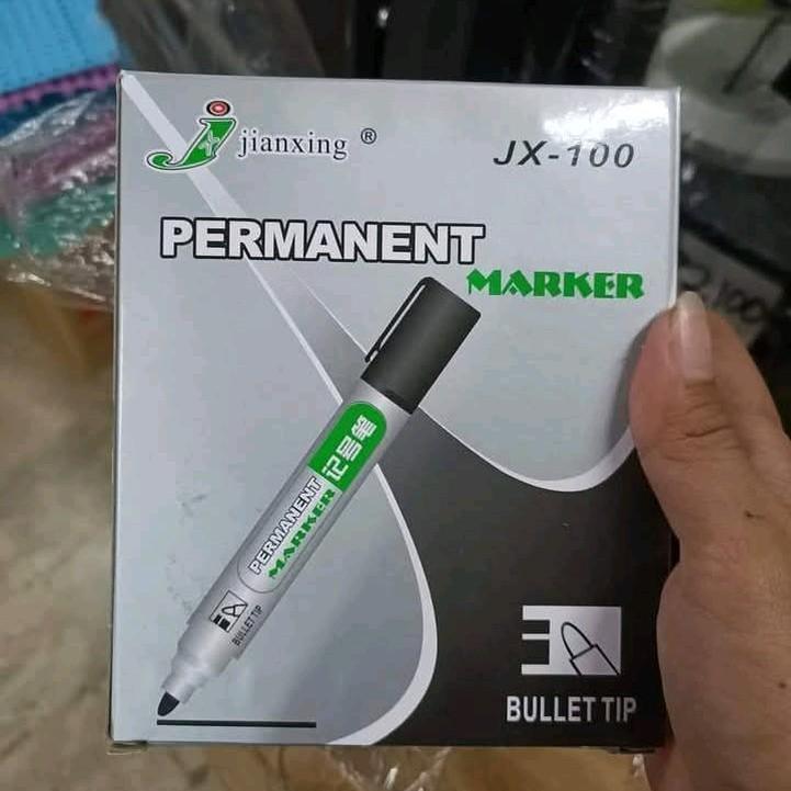 【COD Available】Jianxing Black Permanent Markers 12PK | Fine Tip, No Bleed, Quick-Dry | PH Climate Tested