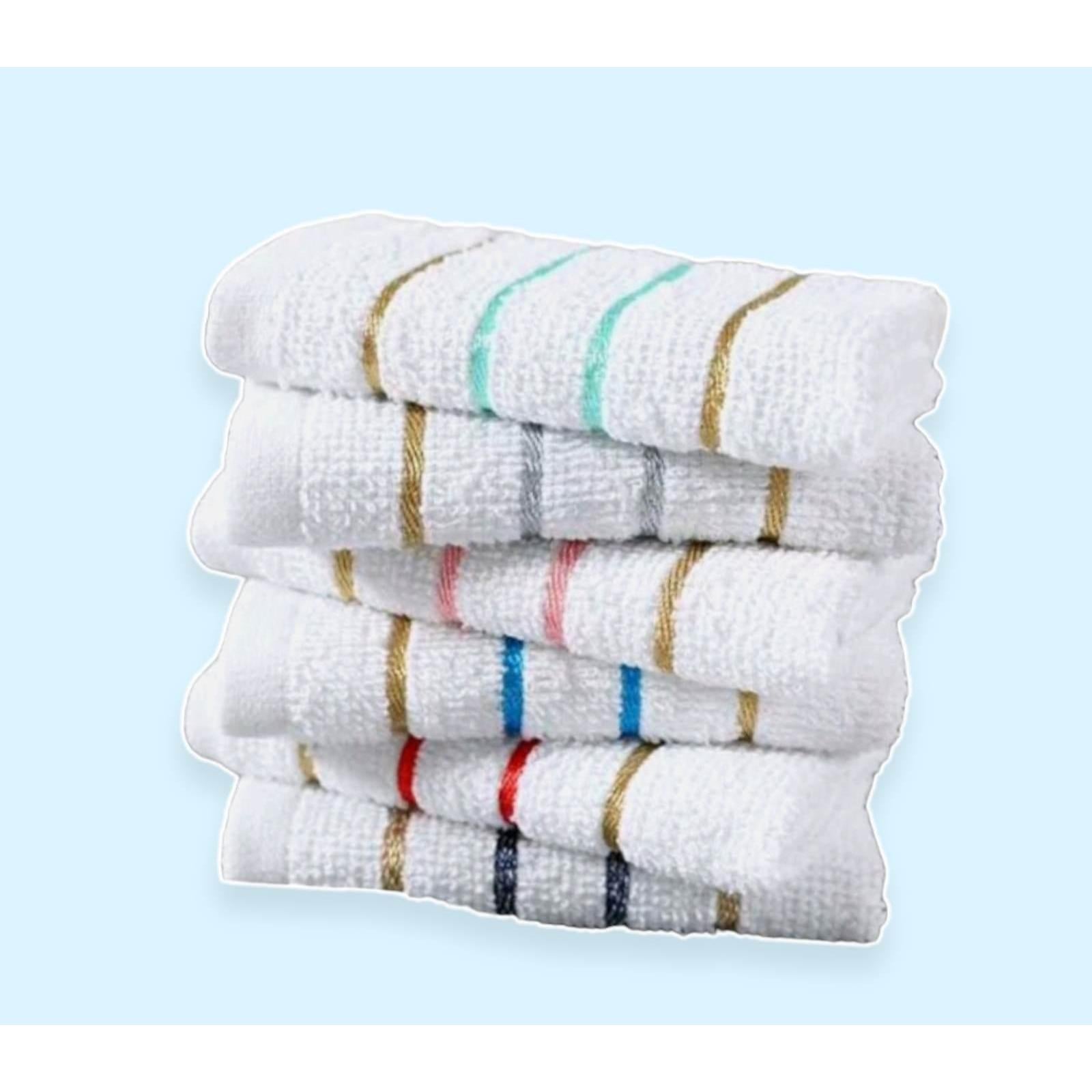 RANDOM DESIGN HAND TOWEL SET OF 12 BY CANNON, CHOICE OF COLOR OR WHITE, PACKED IN A SPER CASE