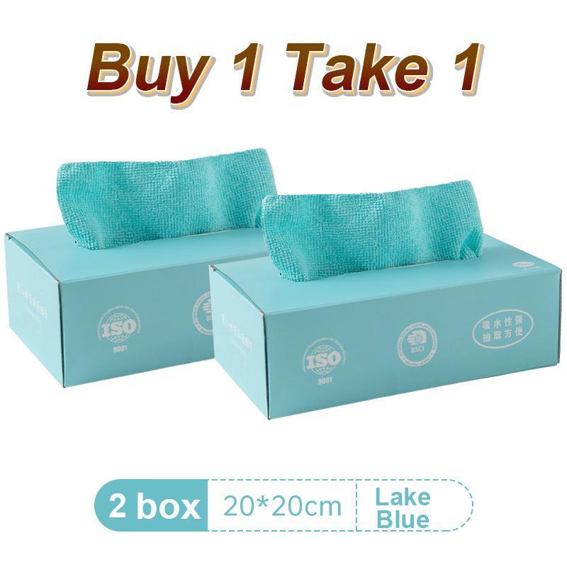【Buy 1 Take 1】Kitchen Microfiber Towel With Box Extractable Household Reusable Super Absorbent Cleaning Dish Cloth Wash Cloth