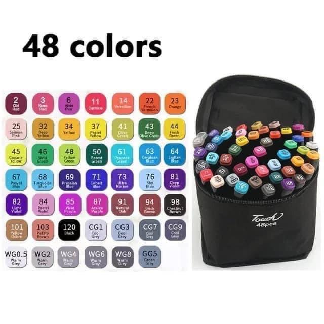HIGH QUALITY TOUCH MARKER COLOR SET  ️24/36/48/60/80 PCS COLOR
