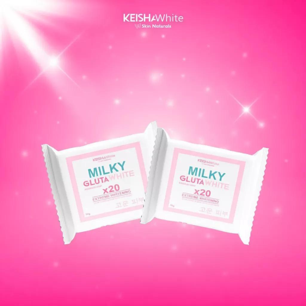 MILKY GLUTA WHITE X 20 EXTREME WHITENING SOAP Para sa Babae, sa Dark Spot, Scars, Pimple NG KEISHA