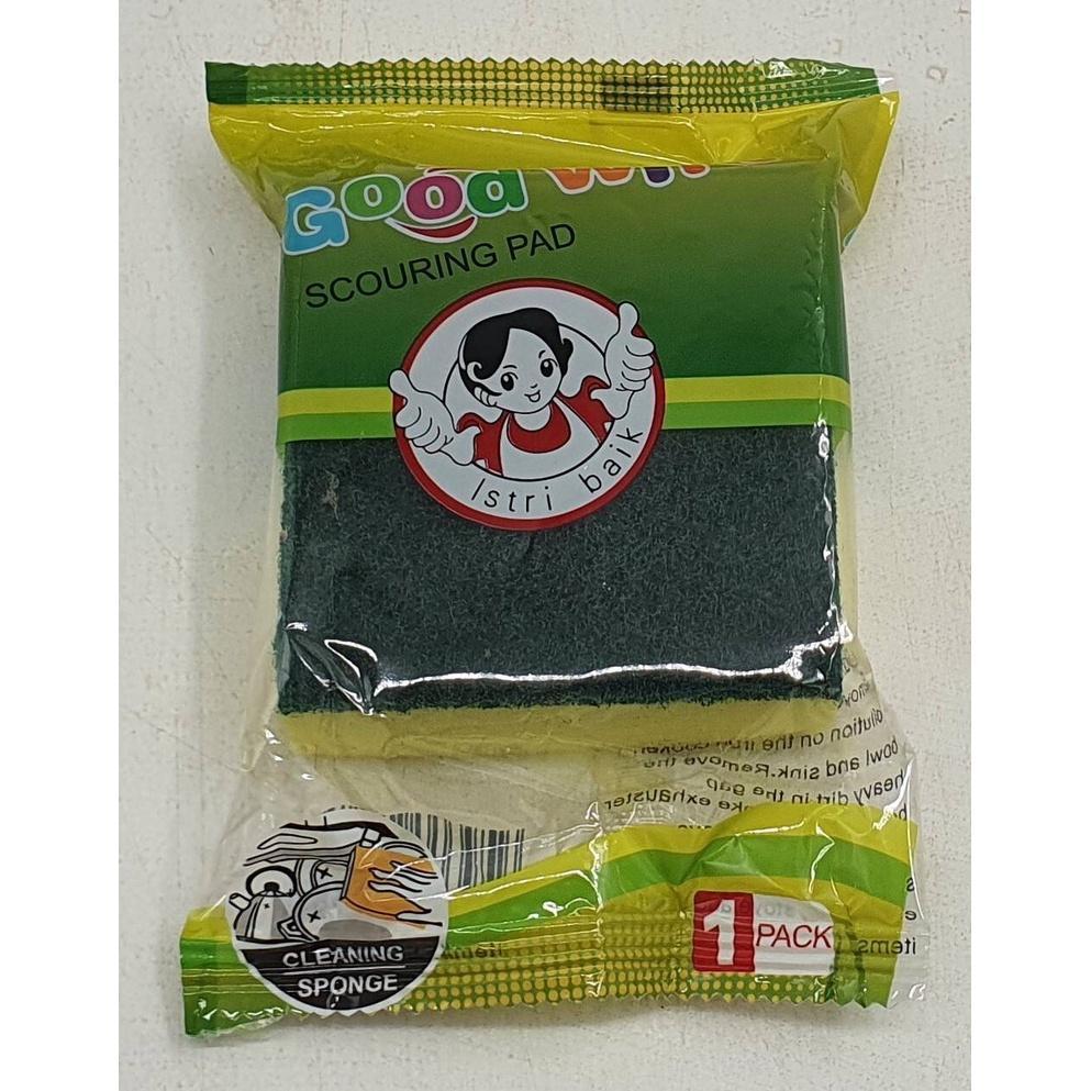Goodwife Scouring Pad Sponge Set - 6/12pcs Multi-Size (Large & Small) for Kitchen Cleaning, Dishwashing & Stain Removal