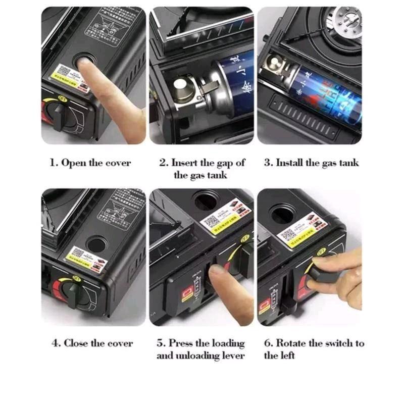 PORTABLE GAS STOVE SINGLE AND DUAL USE WITH CASE FOR OUTDOOR CAMPING