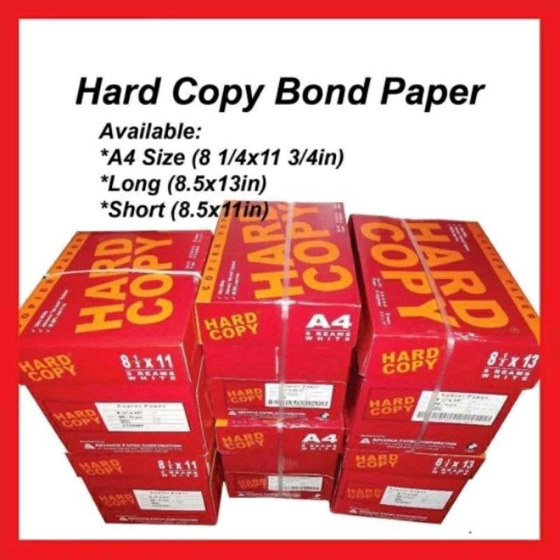 Hard Copy Bond Paper A4 Size 500 Sheets Ultra White 20/70 gsm para sa mga Copier at Inkjet Printer na Jam Free, Mataas na Kalidad ng Office Stationery
