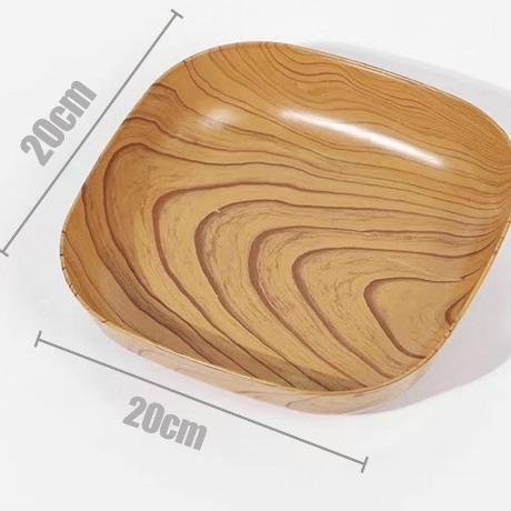 Stylish Wood Print Plastic Plate – Shatterproof Dinnerware