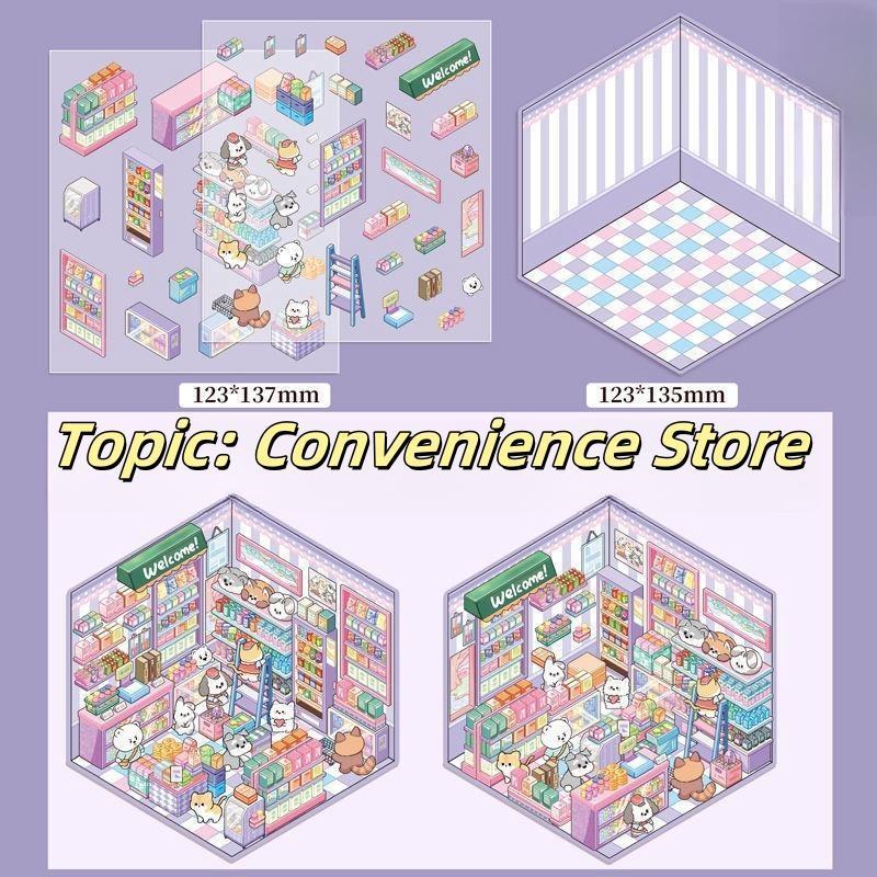 3D Cartoon Stickers Set - Cute Roastery & Canteen Style | Journal & Scrapbook Decor | Waterproof Vinyl Decals