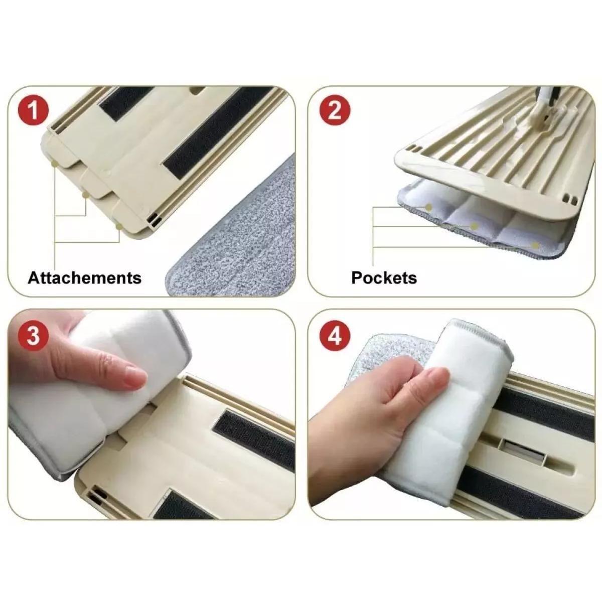 10-PCS Per Pack MAS GOODS Microfiber Mop Pads & Cloths 33x12CM Flat & Scratch Resistant Washable Reusable Home Cleaning Accessories for Mops