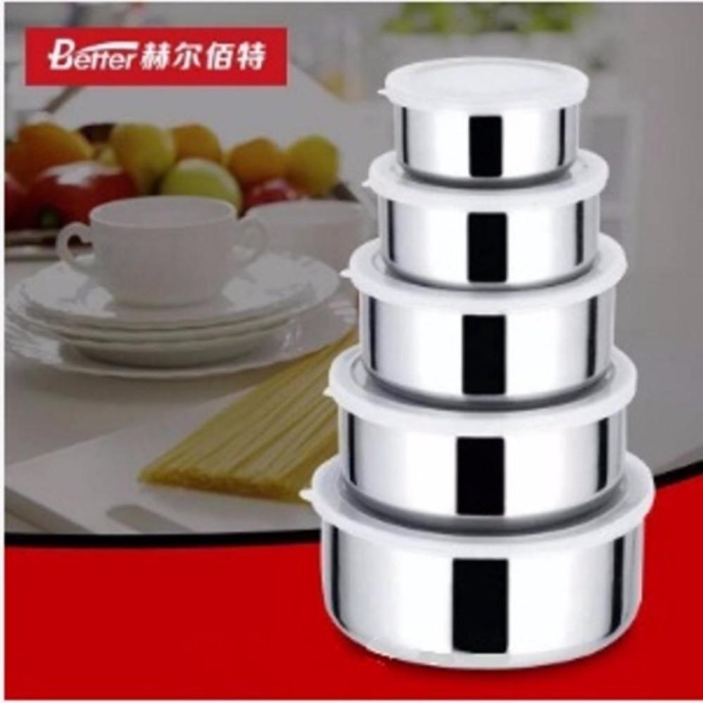 ABS ABSL YP005 5 in 1 Stainless Steel Food Containers Set with Clear Lids for Fresh Meal Organization and Easy Heating