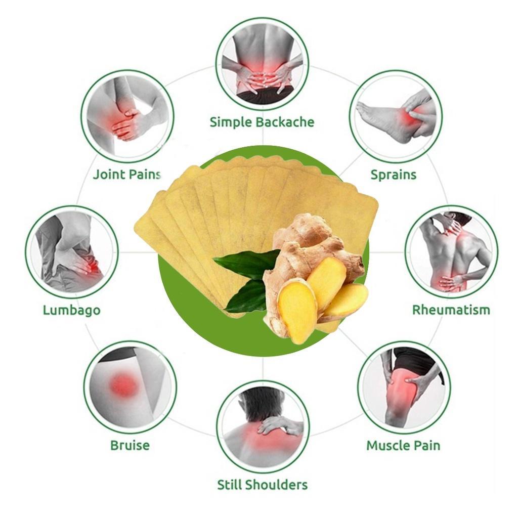 【COD】80 Piraso/Paket na Herbal Ginger Patch | Heat Therapy para sa Pananakit ng Tuhod, Leeg, Likod