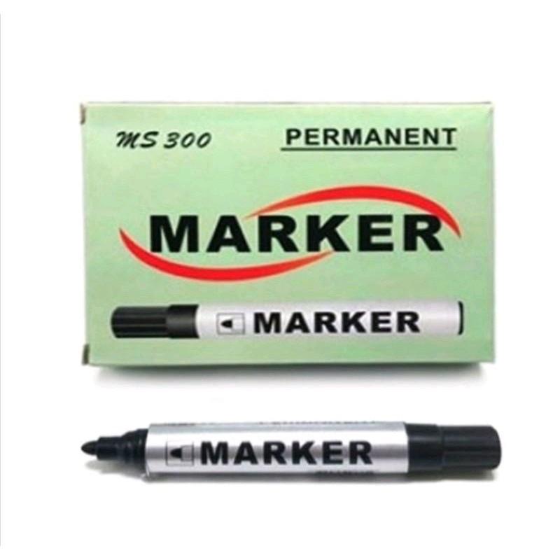 MS-300 Permanent Markers 12-Pack | Ordinary Tip | Black Ink | School/Office Supplies