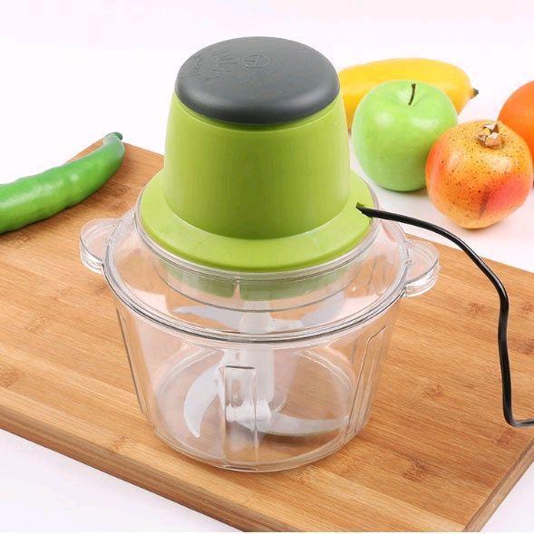 2L Plastic Multifunction Electric Kitchen Chopper Food Meat Grinder Kulay Berde