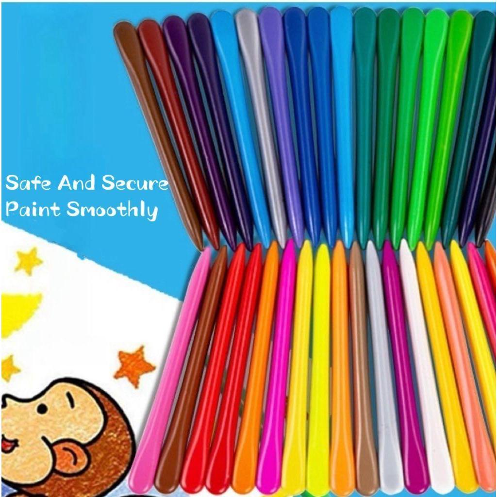 Children's hands-free Crayon 24/36 color triangular plastic wax pen, washable