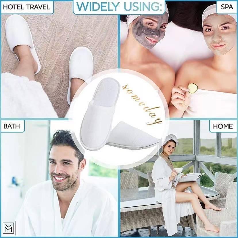 Terry-cloth na Bukas at Nakasarang Toe na Pang-hotel na Tsinelas, Pang-spa na Sapatos, Disposable na Portable na Pang-bahay na Tsinelas