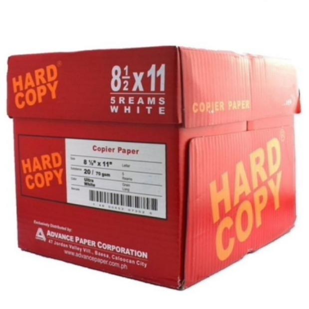 Hard Copy Bond Paper A4 Size 500 Sheets Ultra White 20/70 gsm for Copiers Inkjet Printers Jam Free High Quality Office Stationery