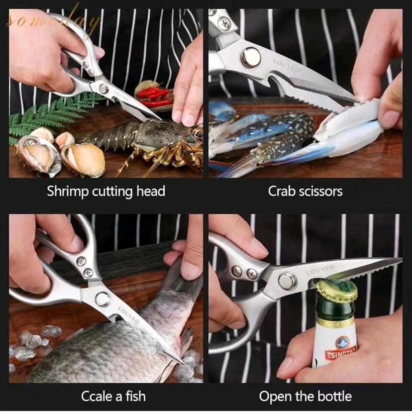 Sk5Japan Tunay na Imported na Gunting sa Kusina mula sa Japan SK5 Bakal 21.5CM Gintong Hawakan Pinakamahusay na Kalidad para sa Buto Steak Manok