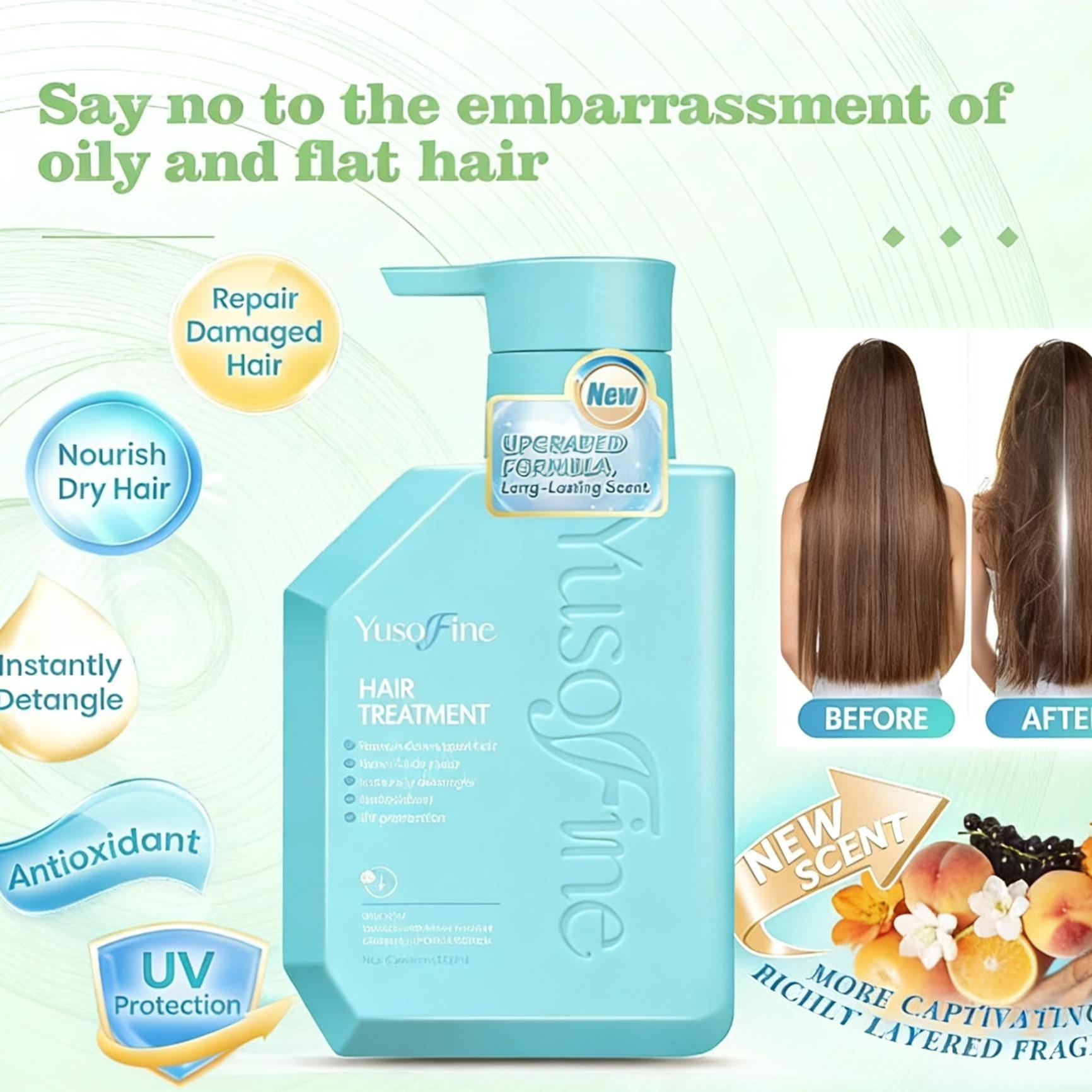 Yusofine Complete Hair Care 3in1 Set (Shampoo Pink, Conditioner Purple, Hair Mask Blue) Nourish Repair Hair Treatment Bundle Best Seller