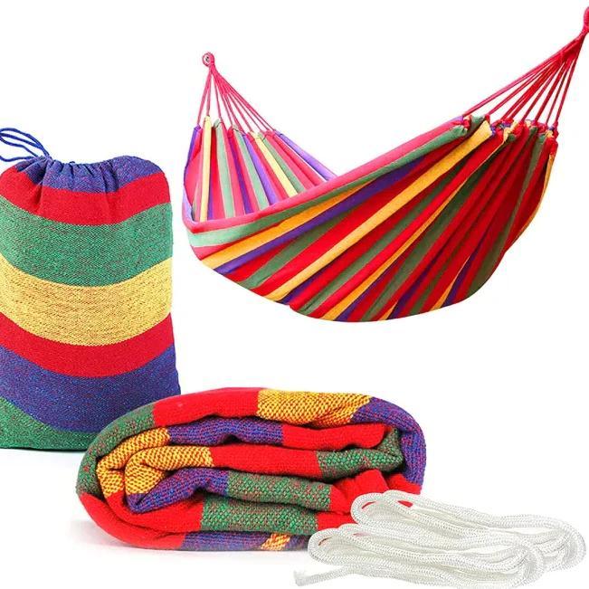 Duyan Outdoor Leisure Portable Cotton Rope Hammock Sleeping Bag Camping Hiking