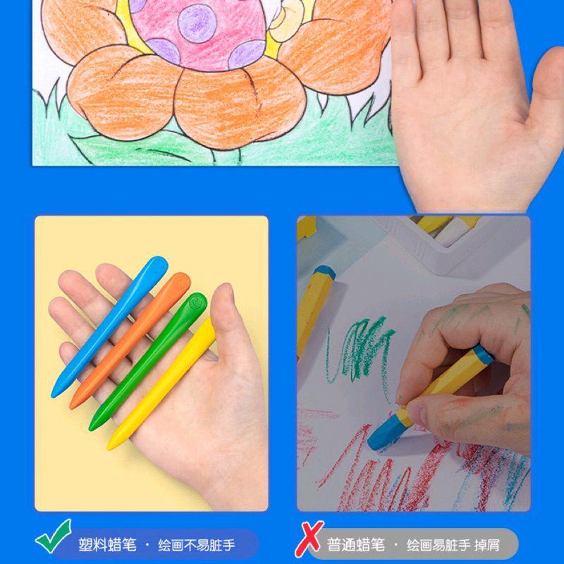 12/24/36 pcs Plastic Crayons for Kids - Washable, Non-Toxic, Safe Coloring - Di Nagdudumi sa Kamay (Not Dirty Hands) | Art Supplies