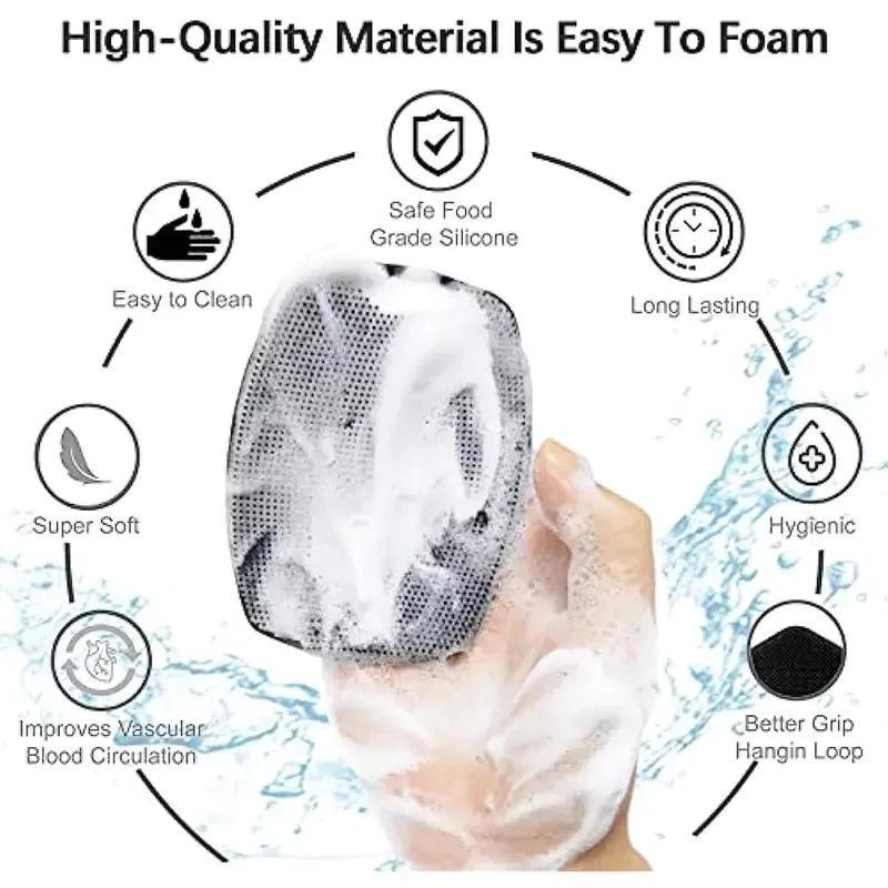 Silicone Bath Brush | Painless Bath Massage & Exfoliation Tool | Back Scrubber for Shower & Bath | Skin Care & Cleansing