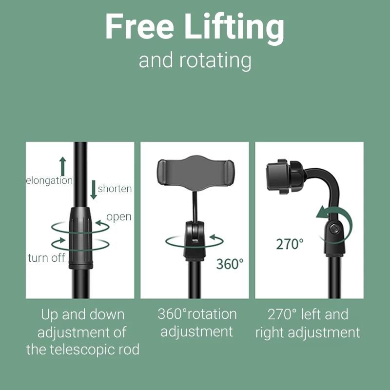 360 Degree Rotatable Desktop Phone Holder Multifunctional Portable Phone Live Bracket Adjustable
