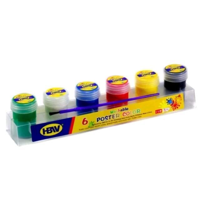 HBW POSTER PAINT 6-COLORS AND 12-COLORS WASHABLE PAINTING AVAILABLE