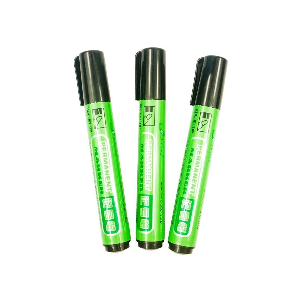 【COD Available】Jianxing Black Permanent Markers 12PK | Fine Tip, No Bleed, Quick-Dry | PH Climate Tested