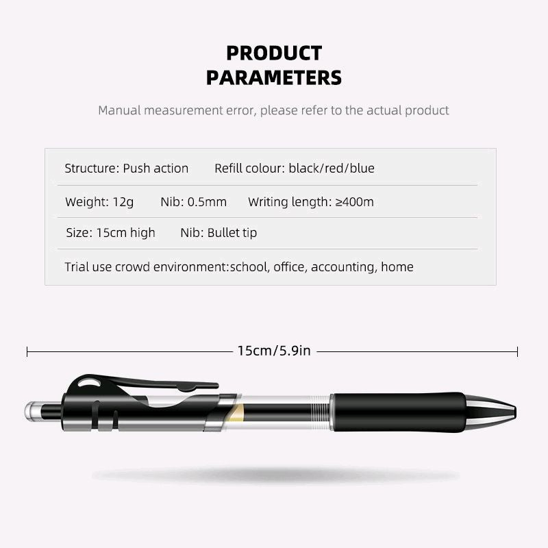KAP CAT K-35 Press Gel Pen - 12pcs/Box Black Ink para sa Makinis na Pagsulat Eskwelahan at Opisina Ergonomic Grip Matitingkad na Tinta