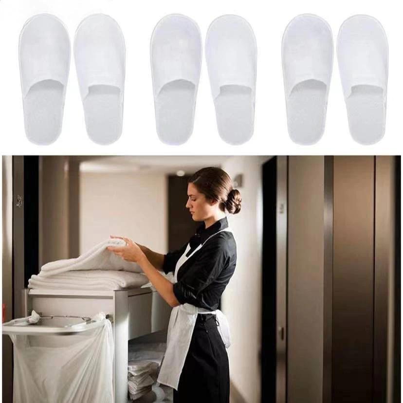 Terry-cloth na Bukas at Nakasarang Toe na Pang-hotel na Tsinelas, Pang-spa na Sapatos, Disposable na Portable na Pang-bahay na Tsinelas