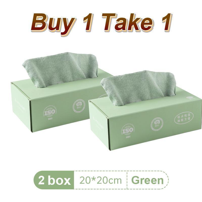 【Buy 1 Take 1】Kitchen Microfiber Towel With Box Extractable Household Reusable Super Absorbent Cleaning Dish Cloth Wash Cloth