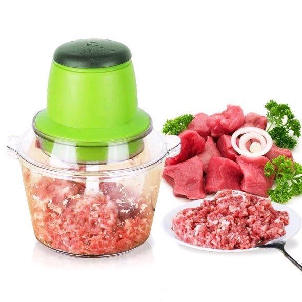 2L Plastic Multifunction Electric Kitchen Chopper Food Meat Grinder Kulay Berde