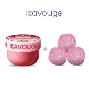 Kavouge Shower Salt Body Scrub - Exfoliating & Moisturizing with Sakura Blossom & Lavender Scents for Smooth Cleansing and Acne Prevention - Daily