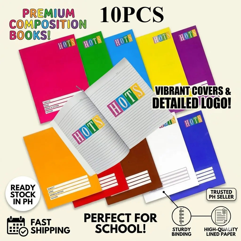 Notebook A5 Regular Size, 80 Leaves, Writing, Compososition, Spring,Yarn Assorted Colors - Pack of 10pcs