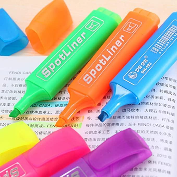 4-PCS Per Pack--3/6pack Set Highlighters Oblique Spotliner Text Marker Pens for Doodle School Office Supplies