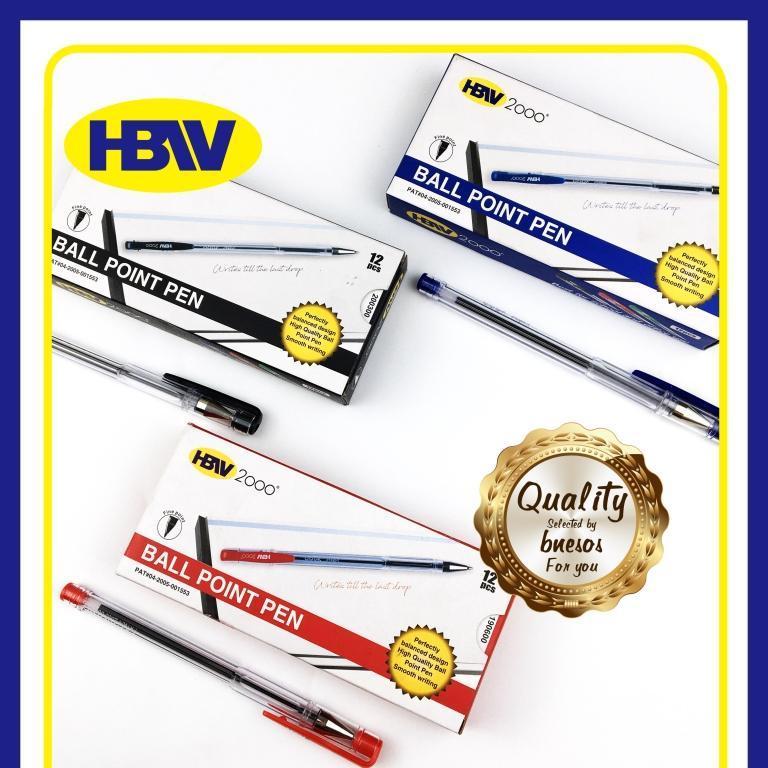 【12/50PCS】BNESOS HBW 2000 Ballpen ✨ 0.7mm Ultra-Smooth Writing | Aprubado para sa Paaralan at Opisina | Itim/Bughaw/Pula | Pangmatagalang Tinta, Matibay na Disenyo | Perpekto para sa mga Estudyante at Propesyonal