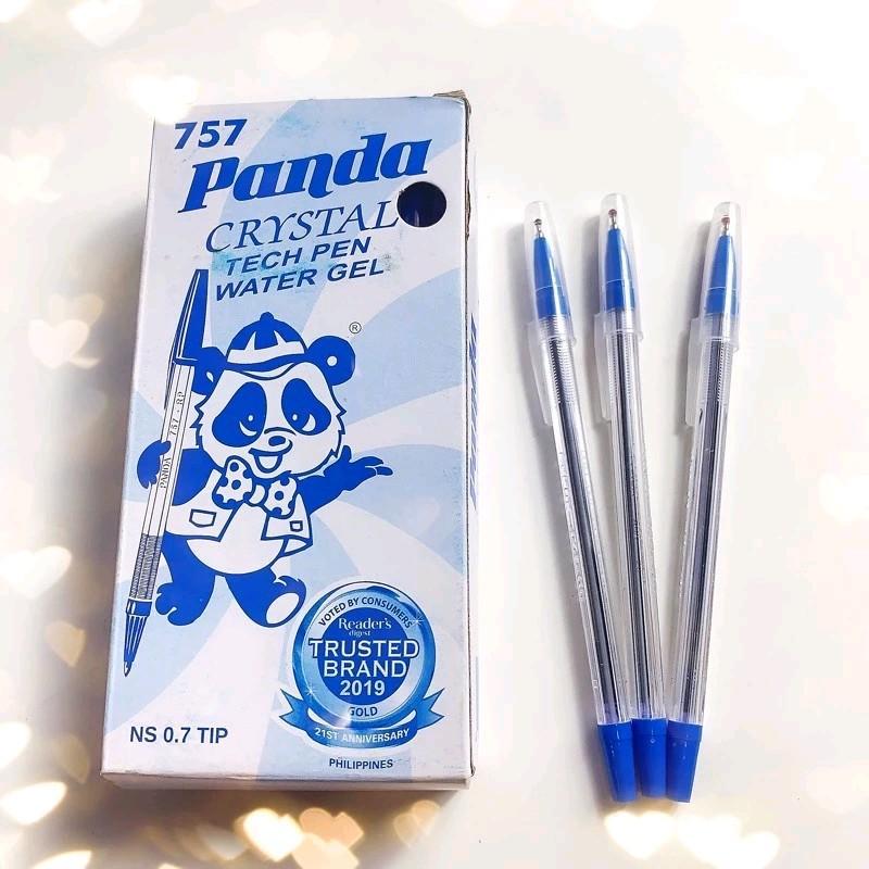 [COD] Original Panda 757 Crystal Water Gel Ballpen 0.7mm ✅ 25/12pcs per Box - Smooth Writing, Premium Quality for School & Office