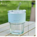 Glass Straw Cup Coffee Mug With Lid Tumbler Hot Cold Milktea Cup Water Blind box