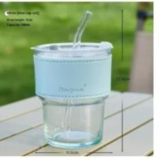 Glass Straw Cup Coffee Mug With Lid Tumbler Hot Cold Milktea Cup Water Blind box