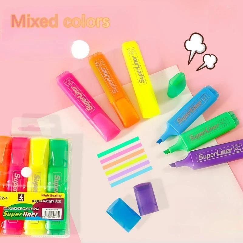 SpotLiner Color Highlighter Pen Set 6pcs Candy-colored School Office Supplies Stationery Marker for Easy Text Distinction