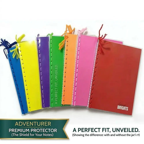 100PCS ADVENTURER ADJUSTABLE NOTEBOOK JACKET Notebook Plastic Cover 15cmx21.5cm