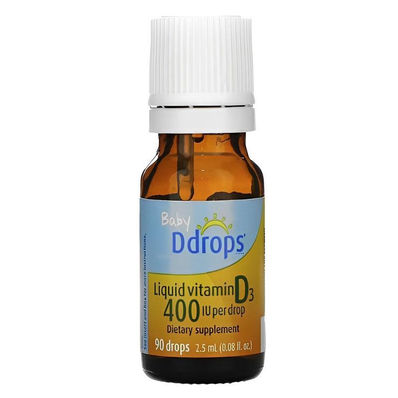 【Dari-BabyShop】Ddrops Baby 400 IU Vitamin D 90 drops 2.5ml-From America（EXP：MAR.2028）